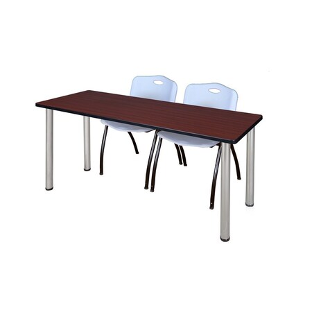 Kee Rectangle Tables > Training Tables > Kee Table & Chair Sets, 66 W, 24 L, 29 H, Mahogany MT6624MHBPCM47GY